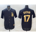 Los Angeles Dodgers #17 Shohei Ohtani Black Gold BUTLER Cool Base Stitched Jersey