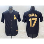 Los Angeles Dodgers #17 Shohei Ohtani Black Gold BUTLER Cool Base Stitched Jersey