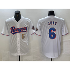 Texas Rangers #6 Josh Jung Number White BUTLER 2023 World Series Champions Cool Base Jerseys