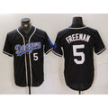 Los Angeles Dodgers #5 Freddie Freeman Number Black BUTLER Cool Base With Patch Stitched Jerseys