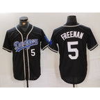 Los Angeles Dodgers #5 Freddie Freeman Number Black BUTLER Cool Base With Patch Stitched Jerseys