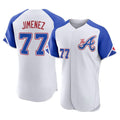 Atlanta Braves #77 Joe Jimenez Player White BUTLER City Connect Limited Elite Home Game Stitched Jerseys