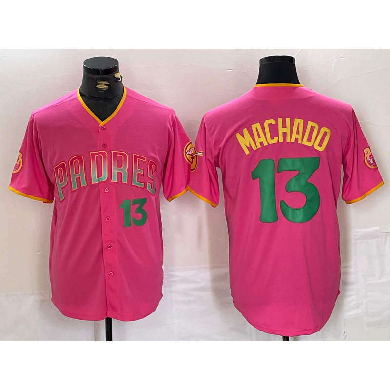 San Diego Padres #13 Manny Machado Pink BUTLER Cool Base Stitched Jerseys
