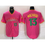 San Diego Padres #13 Manny Machado Pink BUTLER Cool Base Stitched Jerseys
