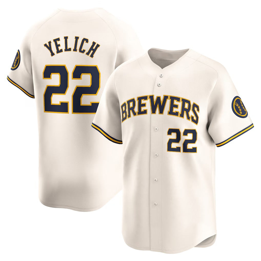 Milwaukee Brewers #22 Christian Yelich Cream BUTLER Home Limited Player Jersey