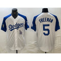 Los Angeles Dodgers #5 Freddie Freeman White Blue BUTLER Fashion Stitched Cool Base Limited Jersey 2