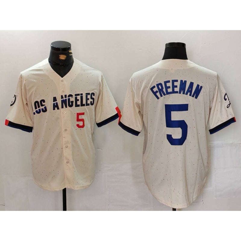 Los Angeles Dodgers #5 Freddie Freeman Number Cream BUTLER 2024 City Connect Limited Stitched Jersey 2