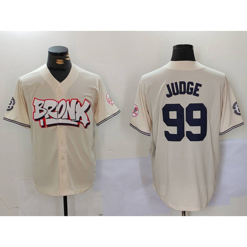 New York Yankees #99 Aaron Judge Cream BUTLER Limited Stitched Jersey 2