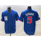 Texas Rangers #5 Corey Seager Royal Blue BUTLER 2023 City Connect Stitched Jersey