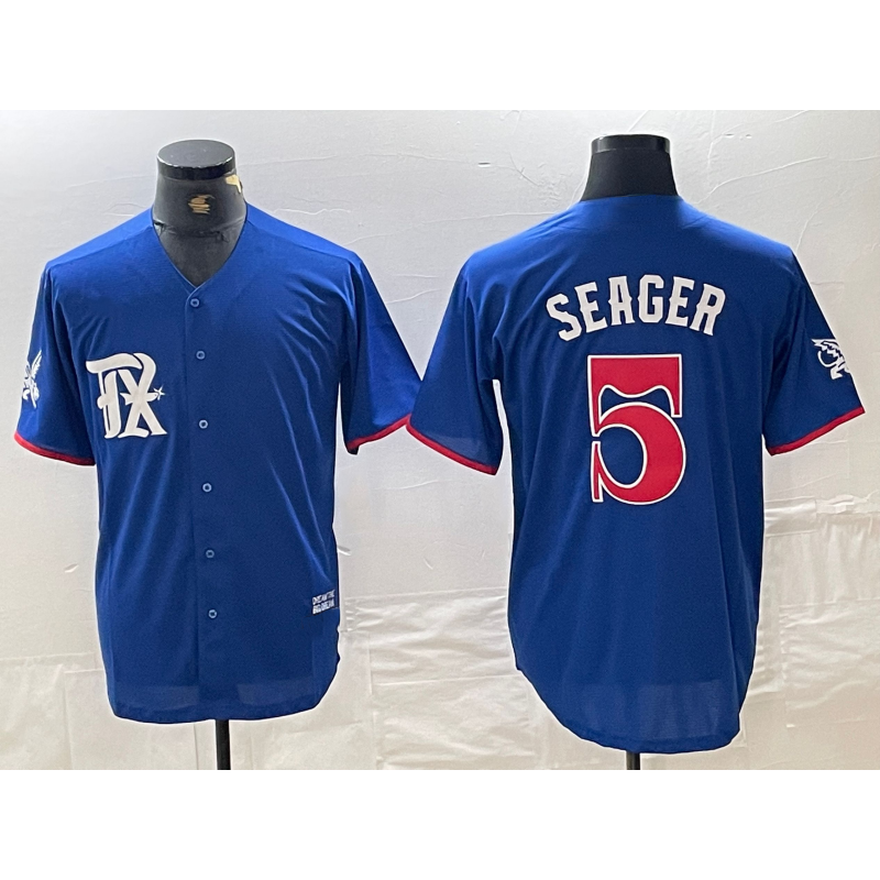 Texas Rangers #5 Corey Seager Royal Blue BUTLER 2023 City Connect Stitched Jersey