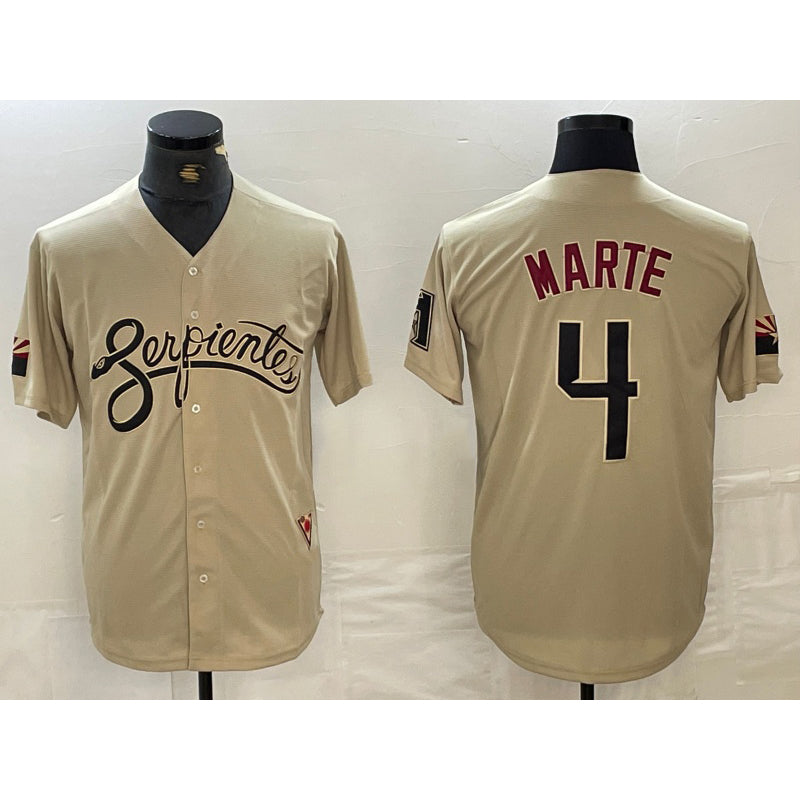Arizona Diamondback #4 Ketel Marte 2021 Gold BUTLER City Connect Cool Base Stitched Jersey
