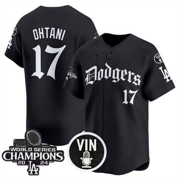 Los Angeles Dodgers #17 Shohei Ohtani Black BUTLER Mexico 2025 LA Gothic Style With Vin And 2024 World Series Champions Patch Vapor Premier Limited Stitched Jersey
