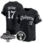 Los Angeles Dodgers #17 Shohei Ohtani Black BUTLER Mexico 2025 LA Gothic Style With Vin And 2024 World Series Champions Patch Vapor Premier Limited Stitched Jersey