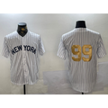 New York Yankees #99 Aaron Judge White BUTLER Pinstripe Without Name Fashion Cool Base Jersey 2