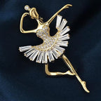 Musical Note Brooch for Women Ballerina Brooch for Dance Lovers Fashion Rhinestone Lapel Pin Jewelry Gift for Mom Wife