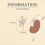 Musical Note Brooch for Women Ballerina Brooch for Dance Lovers Fashion Rhinestone Lapel Pin Jewelry Gift for Mom Wife