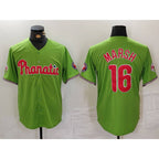 Philadelphia Phillies #16 Brandon Marsh Green BUTLER With Patch Stitched Cool Base Jersey