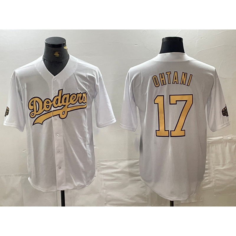 Los Angeles Dodgers #17 Shohei Ohtani White BUTLER 2022 All Star Stitched Cool Base Jersey