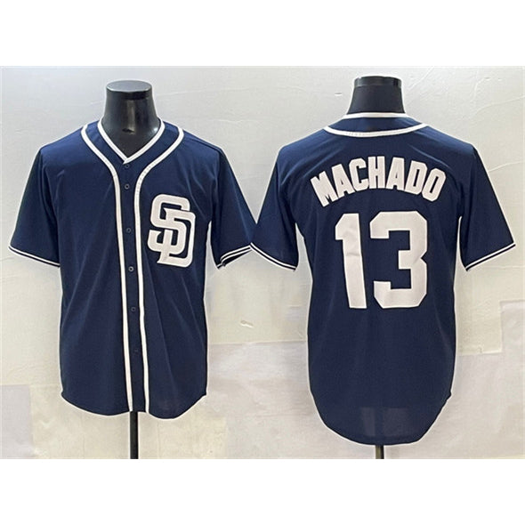San Diego Padres #13 Manny Machado Navy BUTLER Cool Base Stitched Jersey