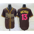 San Diego Padres #13 Manny Machado Number Brown BUTLER NEW 2023 City Connect Cool Base Stitched Jersey