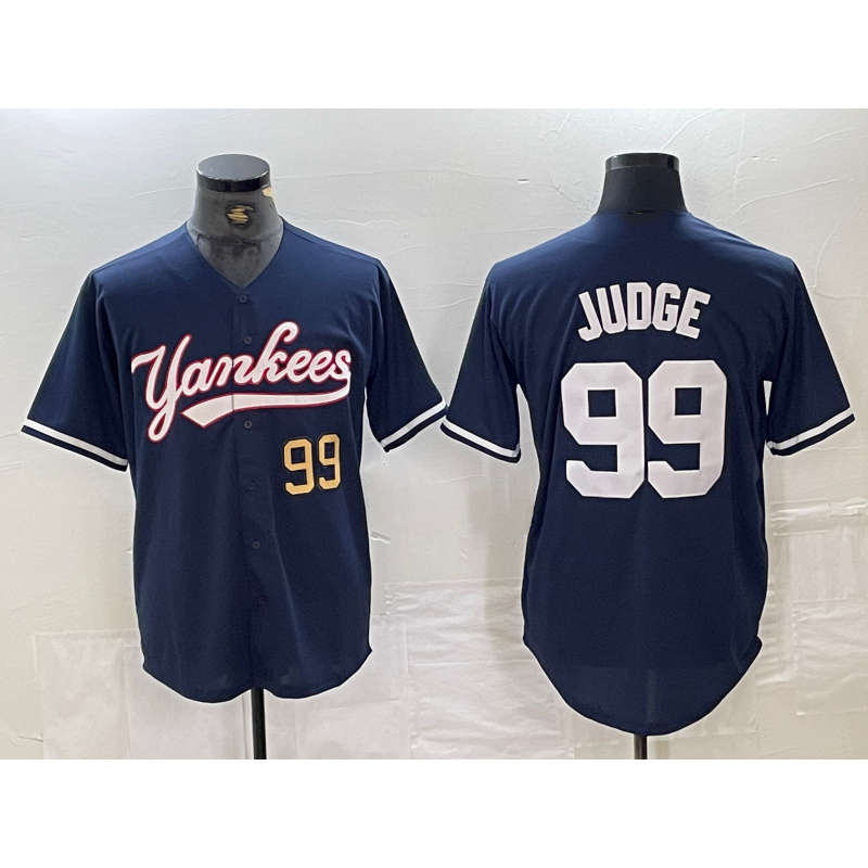 New York Yankees #99 Aaron Judge Number Navy BUTLER Cool Base Stitched Jersey