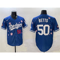 Los Angeles Dodgers #50 Mookie Betts Royal BUTLER 2025 Tokyo Series Limited Stitched Jersey