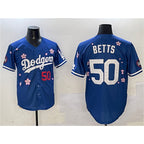 Los Angeles Dodgers #50 Mookie Betts Royal BUTLER 2025 Tokyo Series Limited Stitched Jersey