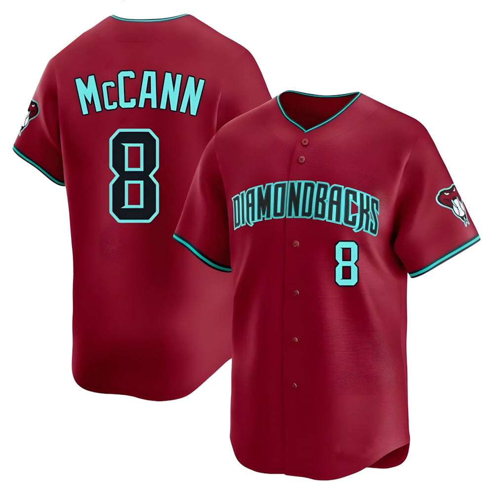 Arizona Diamondbacks #8 James McCann Player Red BUTLER Limited Home Game Stitched Jerseys