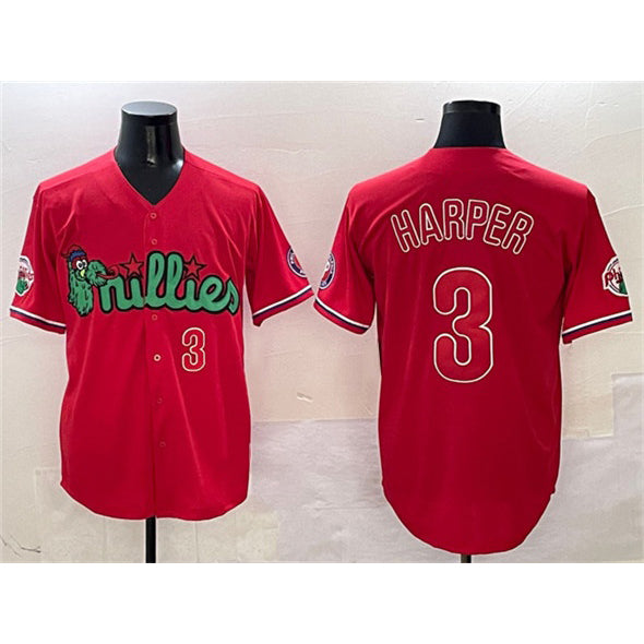 Philadelphia Phillies #3 Bryce Harper Red BUTLER Phanatic Limited Stitched Jersey