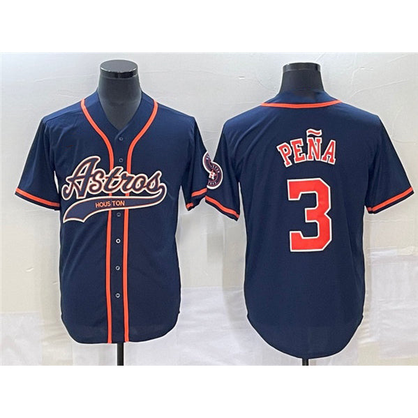 Houston Astros #3 Jeremy Pena Navy BUTLER Cool Base Stitched Jersey