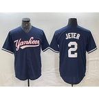 New York Yankees #2 Derek Jeter Navy BUTLER Cool Base Stitched Jersey