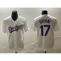 Los Angeles Dodgers #17 Shohei Ohtani White Gold BUTLER Cool Base With Patch Stitched Jersey