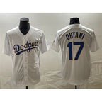 Los Angeles Dodgers #17 Shohei Ohtani White Gold BUTLER Cool Base With Patch Stitched Jersey