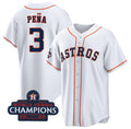 Houston Astros #3 Jeremy Pena White BUTLER 2022 World Series Champions Cool Base Stitched Jersey