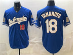 Los Angeles Dodgers #18 Yoshinobu Yamamoto Royal BUTLER 2026 Gold Collection 9x & B2B Champs Patch Stitched Jersey