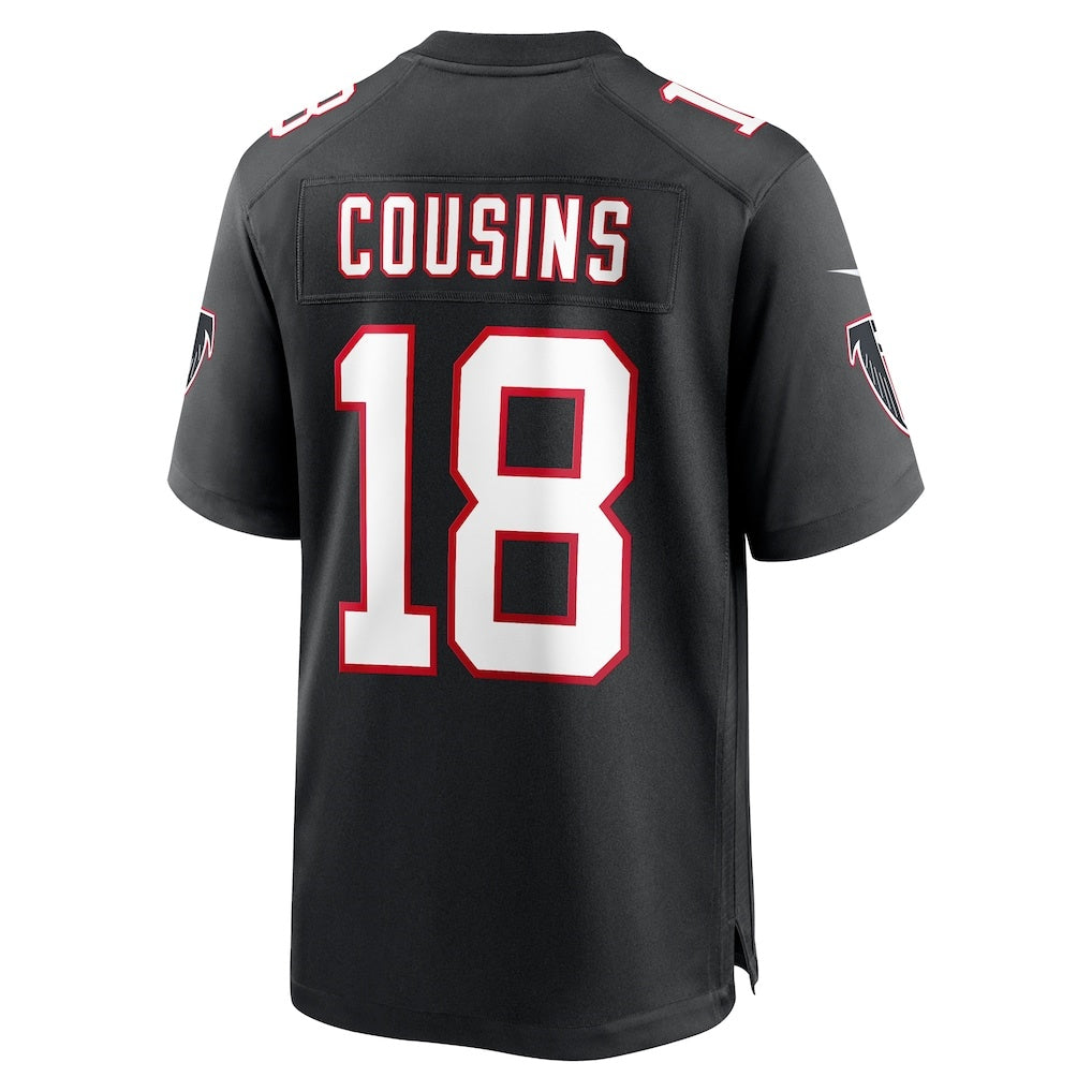 A.Falcons #18 Kirk Cousins Black BUTLER Alternate Game Player Jersey