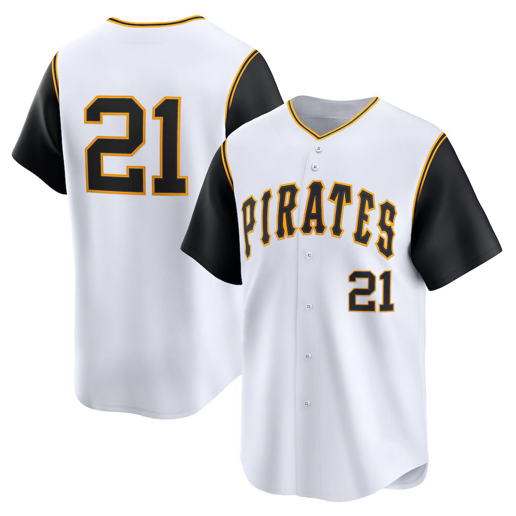Pittsburgh Pirates #21 Roberto Clemente White BUTLER Cooperstown Collection Limited Jersey