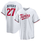 Minnesota Twins #27 Ryan Jeffers White BUTLER Home Replica Player Jersey