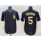 Los Angeles Dodgers #5 Freddie Freeman Black Gold BUTLER Cool Base Stitched Jersey
