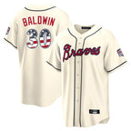 Atlanta Braves #30 Drake Baldwin Player Cream BUTLER USA 250 Fourth Of July Limited Home Game Stitched Jerseys