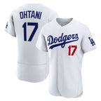 Los Angeles Dodgers #17 Shohei Ohtani White BUTLER Home Authentic Jersey