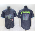 Tampa Bay Rays #18 Shane McClanahan Number Charcoal BUTLER 2024 City Connect Limited Stitched Jerseys