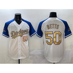 Los Angeles Dodgers #50 Mookie Betts White Royal Gold BUTLER 2024 World Series Champions Vapor Limited Stitched Jersey