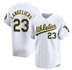 Oakland Athletics #23 Shea Langeliers White BUTLER Home Limited Stitched Jersey