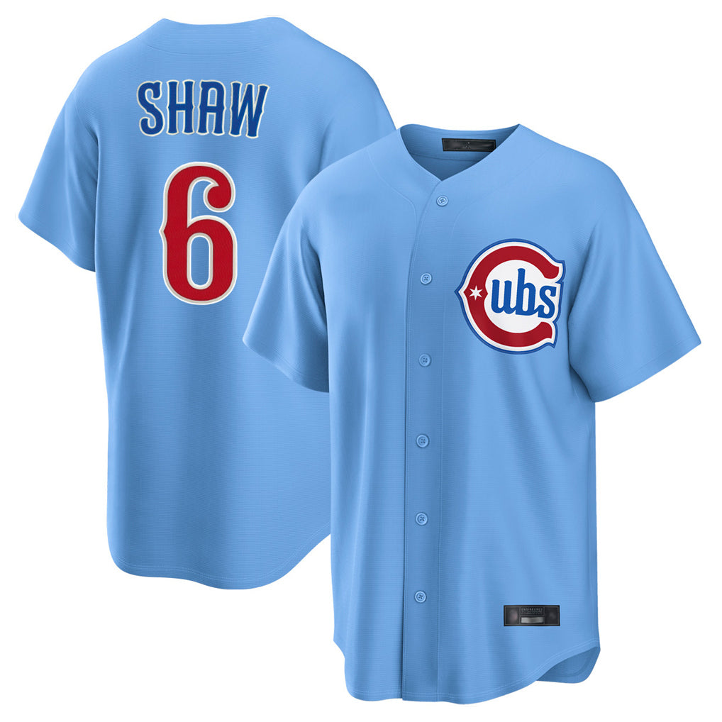 Chicago Cubs #6 Matt Shaw Player Light Blue BUTLER Home Game Stitched Jerseys