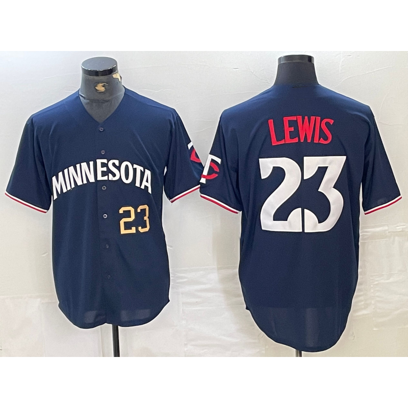 Minnesota Twins #23 Royce Lewis Number 2023 Navy Blue BUTLER Cool Base Stitched Jerseys