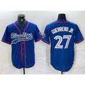 Toronto Blue Jays #27 Vladimir Guerrero Jr Blue BUTLER Cool Base Stitched Jersey 2