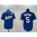 Los Angeles Dodgers #5 Freddie Freeman Blue BUTLER 2024 World Series Cool Base Stitched Jersey