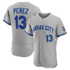 Kansas City Royals #13 Salvador Perez Grey BUTLER Flex Base Stitched Jersey
