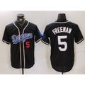 Los Angeles Dodgers #5 Freddie Freeman Number Black BUTLER Cool Base With Patch Stitched Jersey 2